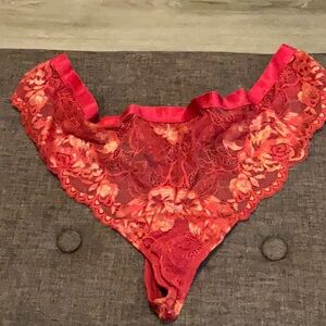 Lace Floral Red Panty